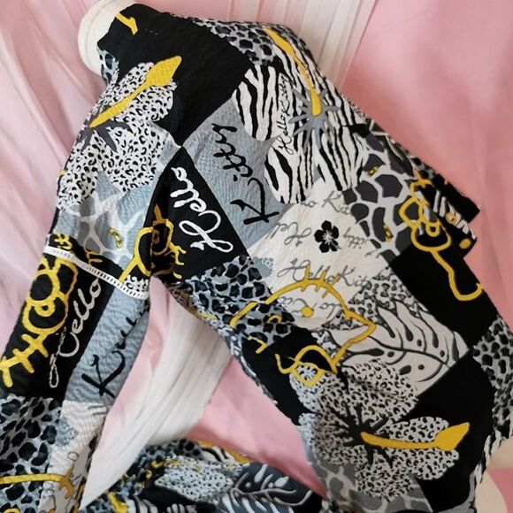 Hello Kitty Outfit Size Small Black Leopard Zebra Gyaru Gal Style Top Shorts Set - Picture 6 of 10